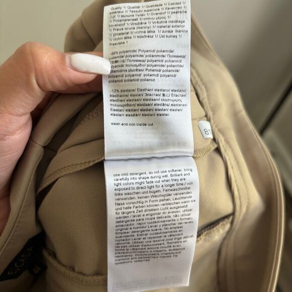 Escada Sand Dune Color Straight Leg Zipper Pocket Trousers Women's Size 44 / 14 - Picture 4 of 12